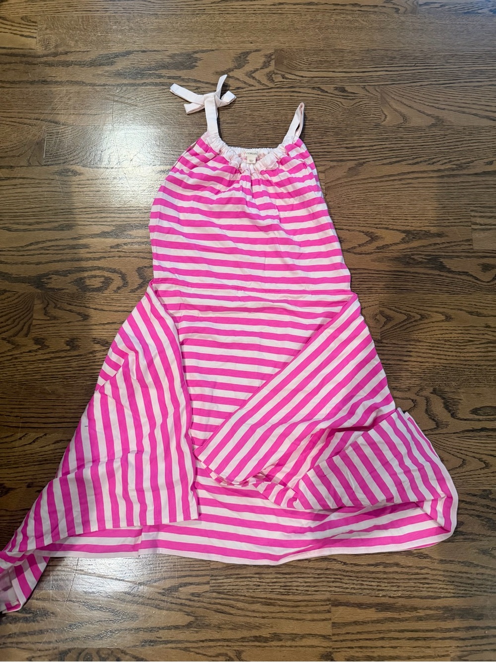 Crewcuts Pink and White Striped Spaghetti-Strap Dress